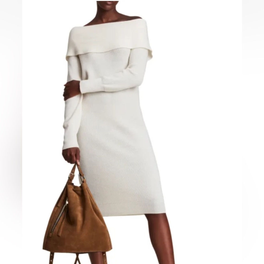 All Saints Ridley Marla Cream Knit Sweater dress